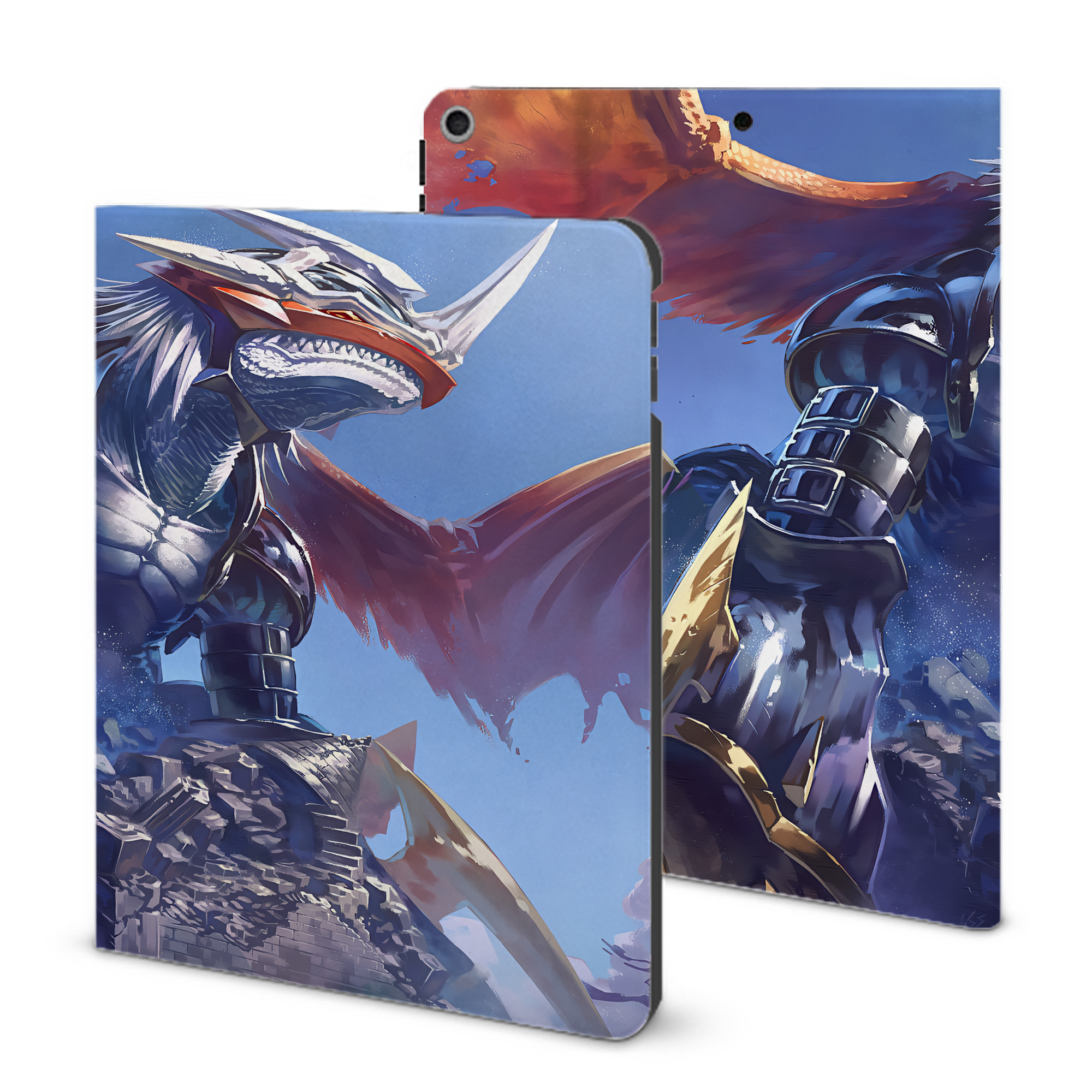 （画像用） Digimon デジタルモンスター/デジモン IPad ケース ブック型 PUレザー TPU 耐衝撃 軽量 薄型 ペン収納なし 全面保護 IPad 各モデル対応